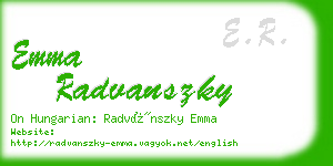 emma radvanszky business card
